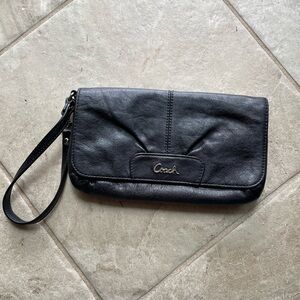 Authentic leather Coach medium sized wristlet.